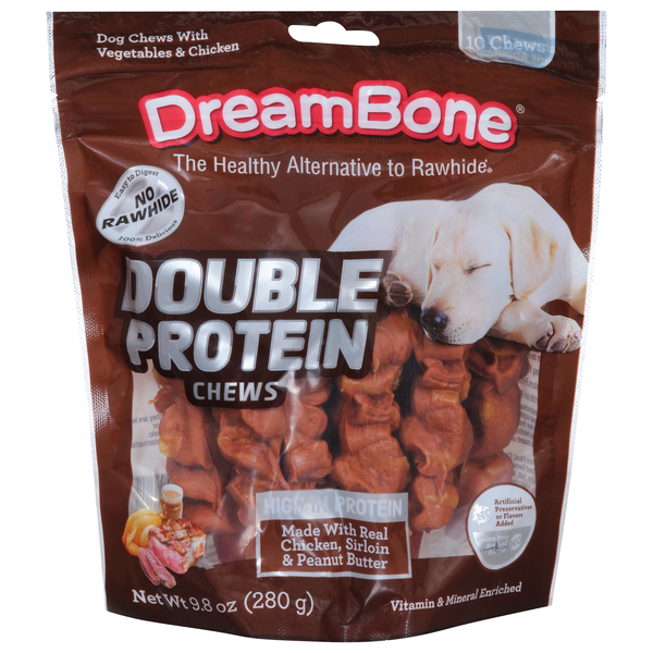DreamBone Double Protein Chicken/Sirloin Rawhide Free Dog Chews - 10 ct