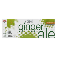 Hannaford Diet Ginger Ale Soda Caffeine Free - 12 pk