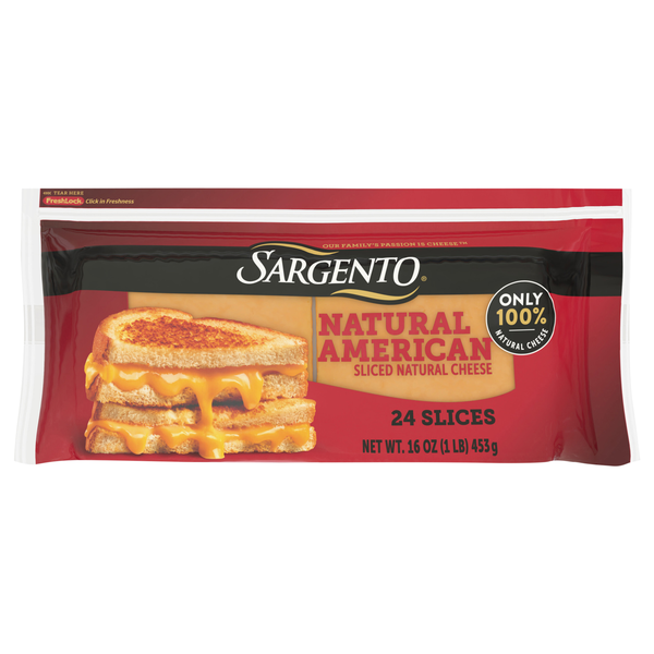 Sargento Natural Yellow American Cheese Slices - 24 ct