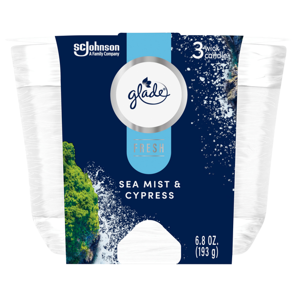 Glade Fresh Sea Mist & Cypress 3-Wick Candle