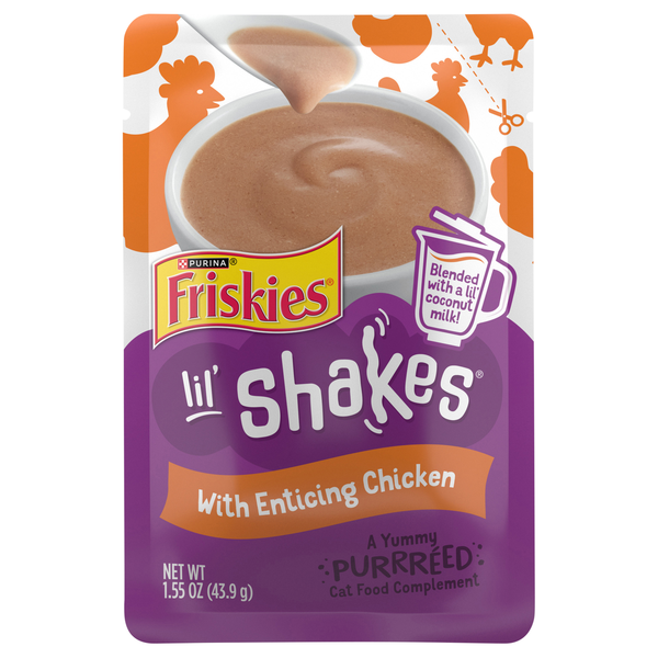 Friskies Lil' Shakes Cat Food Complement with Enticing Chicken