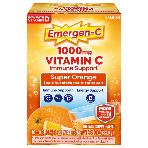Emergen-C Daily Immune Support Super Orange 1000mg Vitamin C Drink Mix