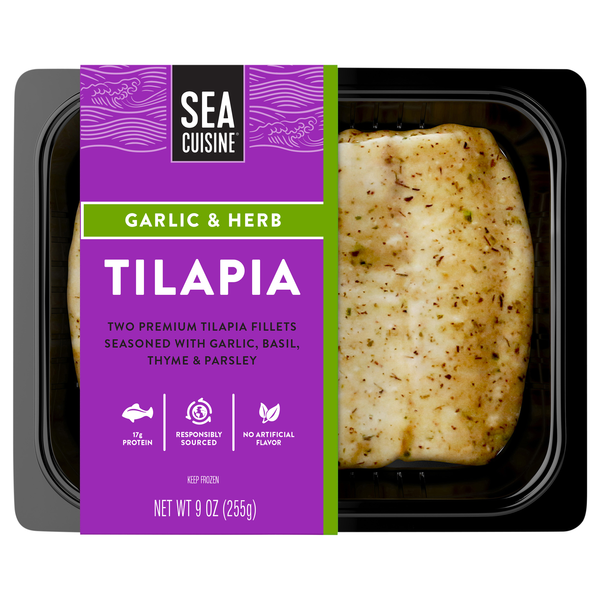 Sea Cuisine Garlic & Herb Tilapia Fillets - 2 ct Frozen