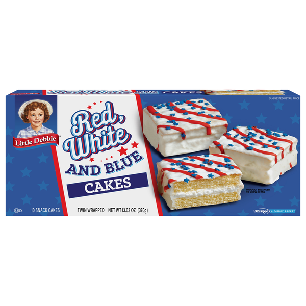 Little Debbie Red White & Blue Vanilla Snack Cakes - 10 ct