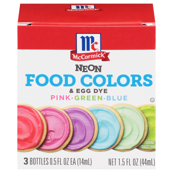 McCormick Neon Pink Green & Blue Food Color & Egg Dye - 3 ct