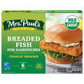 Mrs. Paul's Wild Caught Breaded Fish Fillets For Sandwiches - 6 ct Frozen