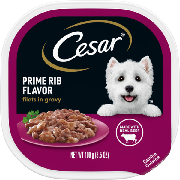 CESAR Filets in Gravy Prime Rib Flavor Adult Wet Dog Food
