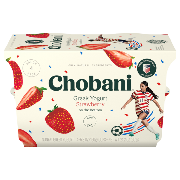Chobani Non Fat Strawberry on the Bottom Greek Yogurt Cups - 4 ct