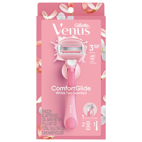Gillette Venus Razor Comfortglide White Tea 3 Blade & 2 Cartridges