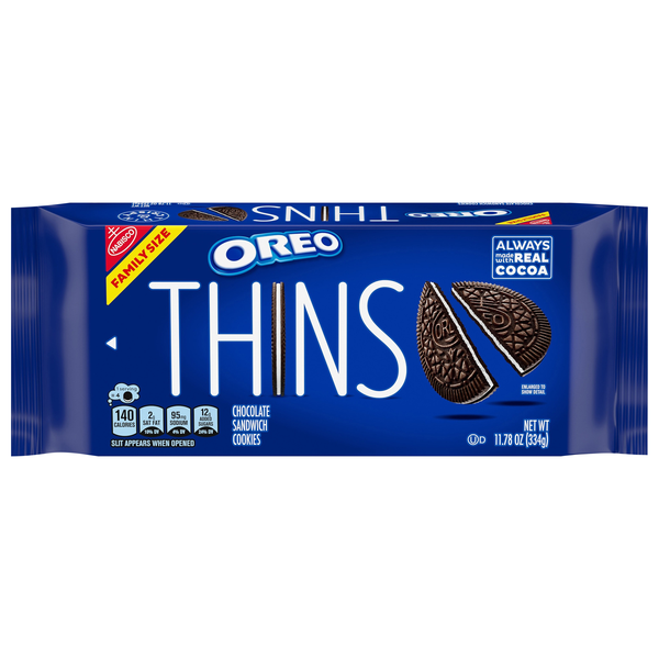 OREO Thins Chocolate Sandwich Cookies Family Size