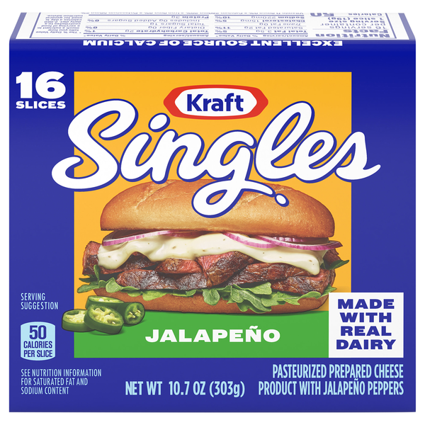 Kraft Singles Jalapeno Cheese Slices - 16 ct