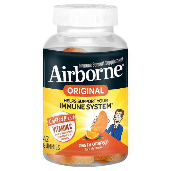 Airborne Original Zesty Orange Immune Support Gummies