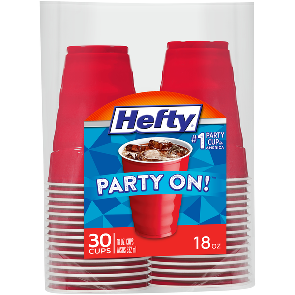 Hefty Red Plastic Party Cups 18 oz