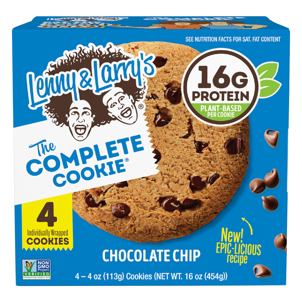 Lenny & Larry's Chocolate Chip Plant-Based Protein Complete Cookies - 4 ct