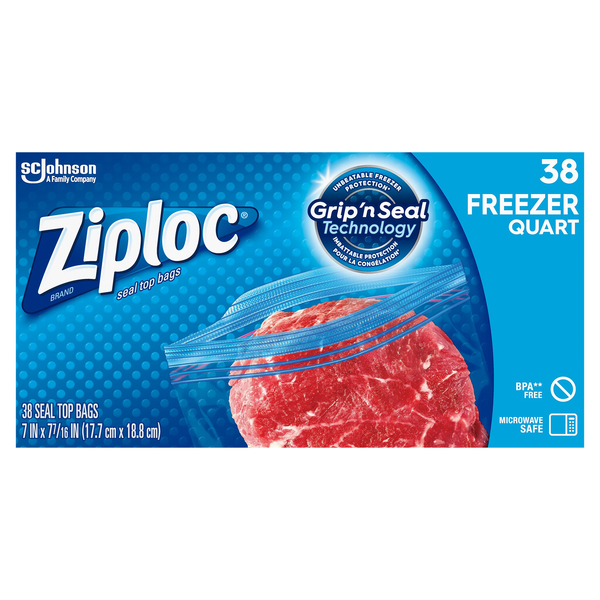 Ziploc Double Zipper Quart Freezer Bags