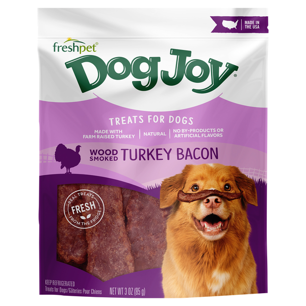 Freshpet Dog Joy Wood Smoked Turkey Bacon Refrigerated Dog Treats