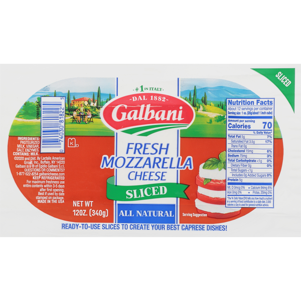 Galbani Natural Fresh Mozzarella Cheese Slices