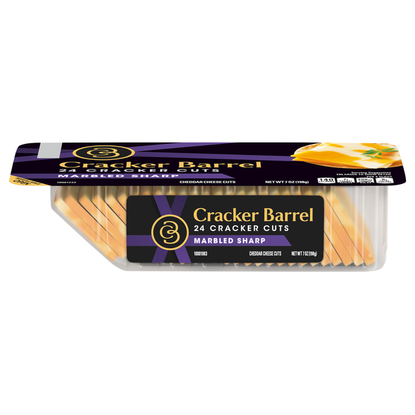 Cracker Barrel Marbled Sharp Cheddar Cheese Cracker Cuts - 24 ct