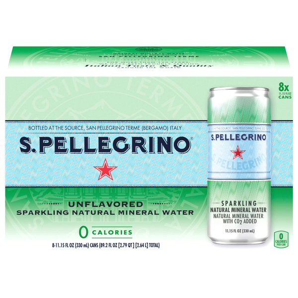 S.Pellegrino Sparkling Natural Mineral Water - 8 pk
