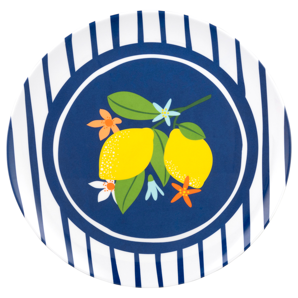 Smart Living Summer Round Platter Lemons