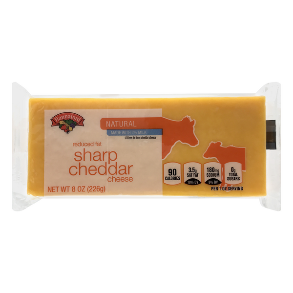 Hannaford Natural Reduced Fat Sharp Yellow Cheddar Cheese Block
