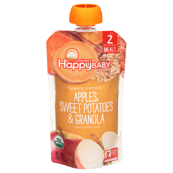 Happy Baby Organics 2 Baby Food Apples Sweet Potatoes & Granola
