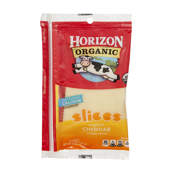 Save on Horizon Organic Cheddar Cheese Slices 8 ct Order Online