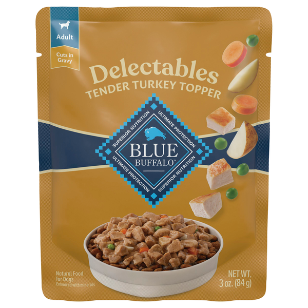 Blue Buffalo Delectables Natural Tender Turkey Dog Food Topper