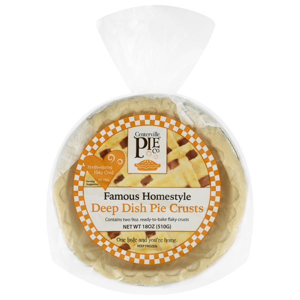 Centerville Pie Co. Famous Homestyle Deep Dish Pie Crusts - 2 ct Frozen