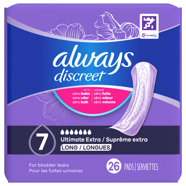 Always Discreet Bladder Leak Pads Long Size 7