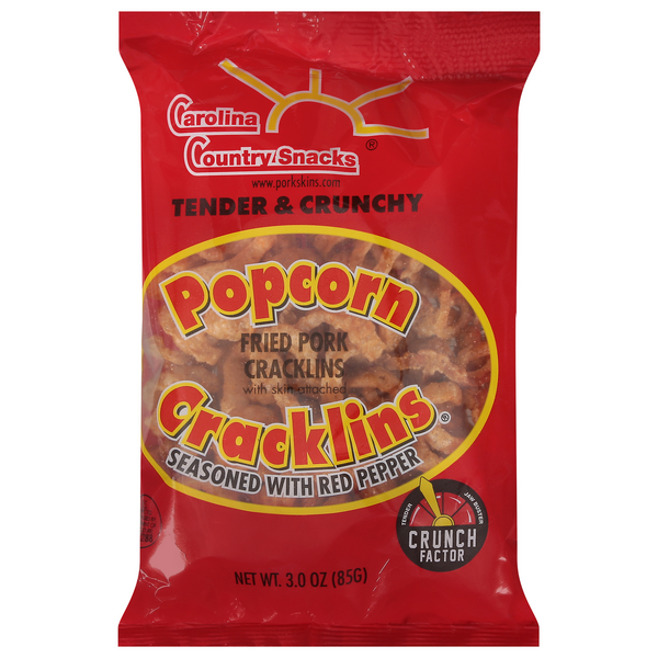 Carolina Country Snacks Popcorn Cracklins Seasoned with Red Pepper