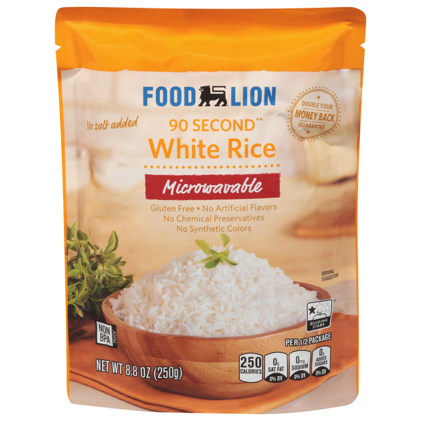 Food Lion 90 Second Microwave No Salt Added White Rice