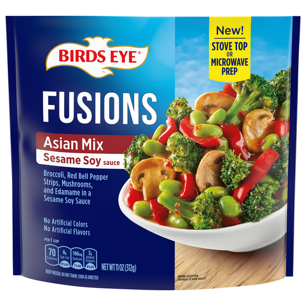 Birds Eye Fusions Asian Mix Sesame Soy Sauce Frozen