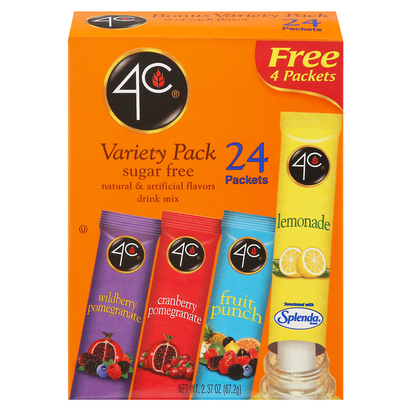 4C Drink Mix Variety Pack Sugar Free - 24 ct