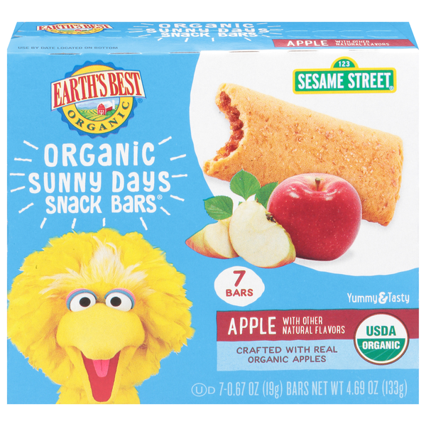 Earth's Best Organic Sesame Street Sunny Days Apple Snack Bars - 7 ct