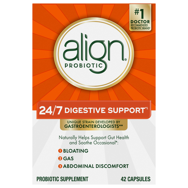 Align 24/7 Digestive Support Probiotic Supplement Capsules