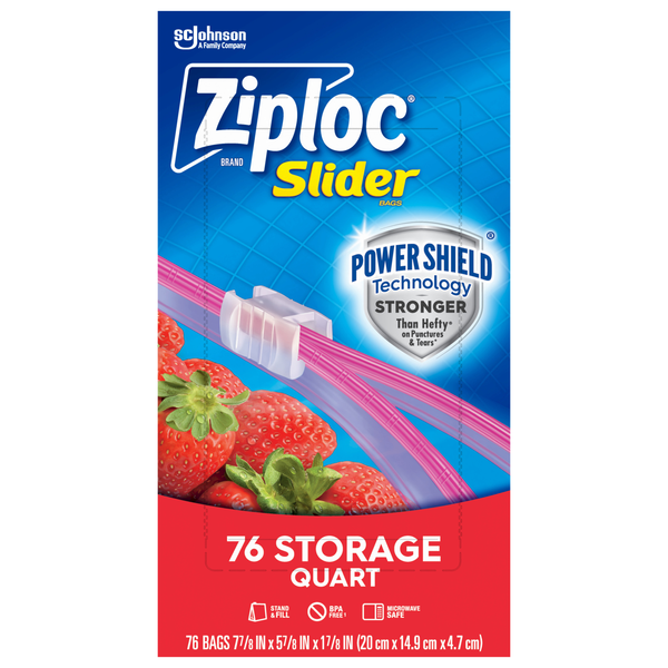 Ziploc Slider Quart Storage Bags