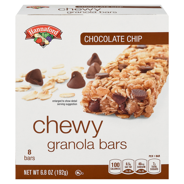Hannaford Chewy Chocolate Chip Granola Bar - 8 ct