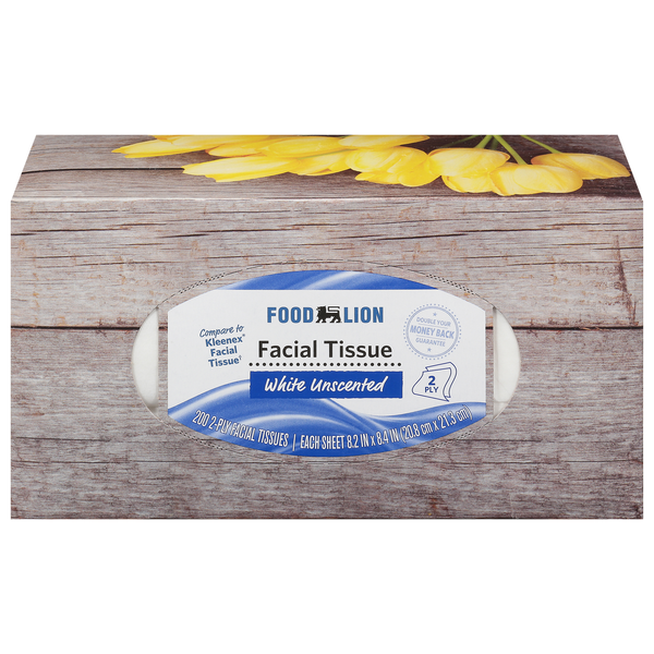 Food Lion 2-Ply White Unscented Facial Tissue