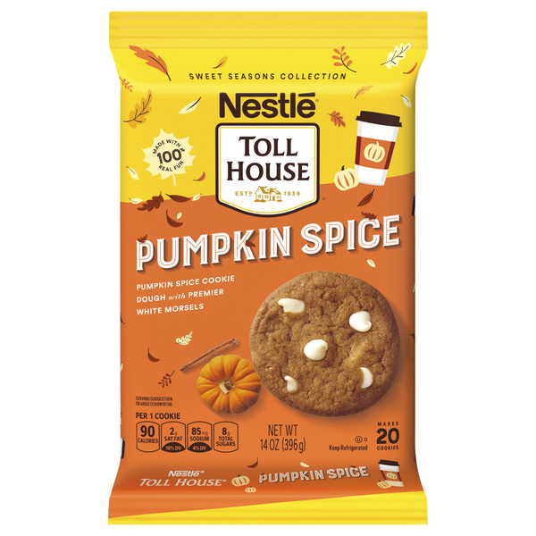 Nestle Toll House Pumpkin Spice Cooke Dough with White Morsels - 20 ct
