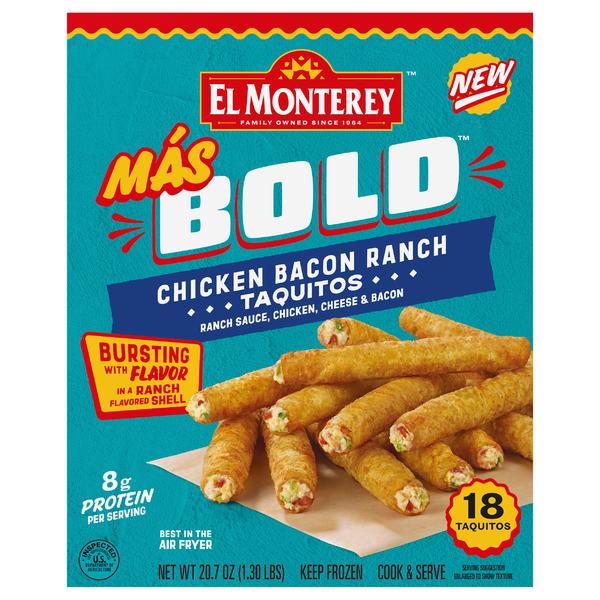 El Monterey Chicken Bacon Ranch Taquitos - 18 ct Frozen