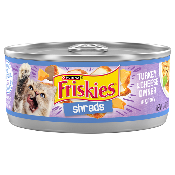 Save on Friskies Shreds Turkey Cheese Dinner in Gravy Adult Wet
