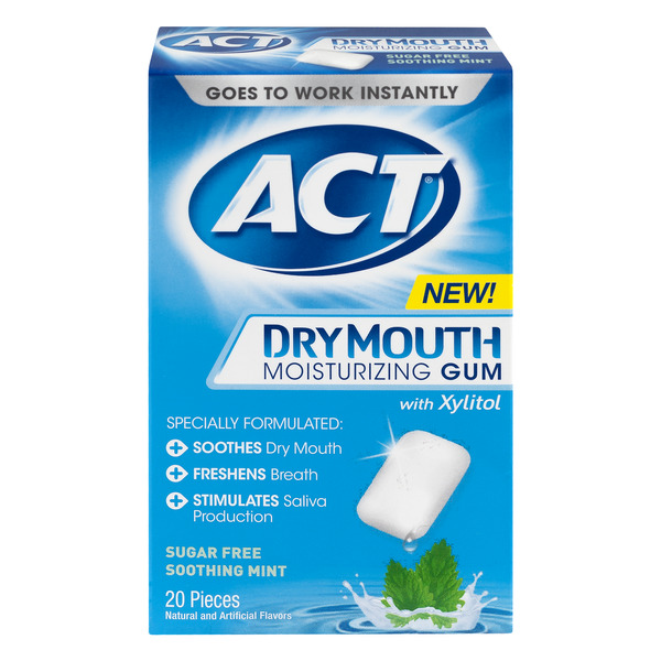 Save on ACT Dry Mouth Moisturizing Gum with Xylitol Sugar Free Soothing