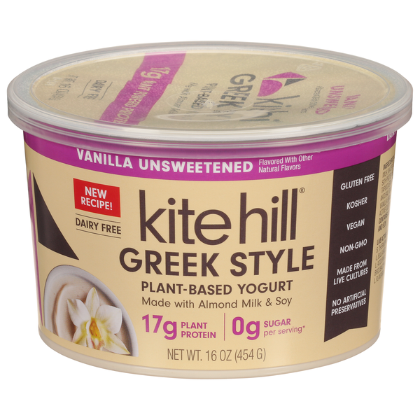 Kite Hill Plant-Based Vegan Unsweetened Vanilla Greek Style Yogurt Cup
