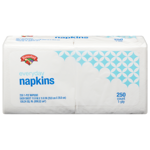 Hannaford Everyday Napkins 1-Ply White