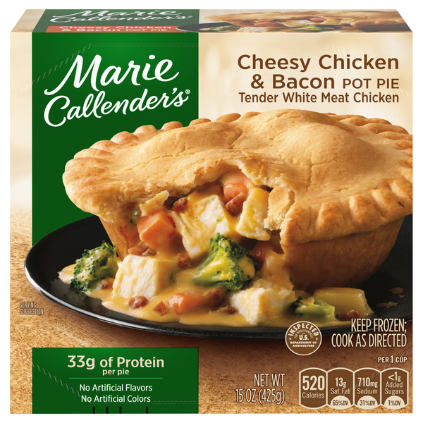 Marie Callender's Cheesy Chicken & Bacon Pot Pie 33g Protein Frozen