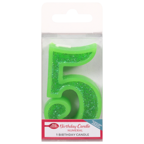 Betty Crocker Green Numeral Birthday Candle #5