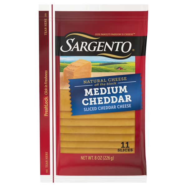 Sargento Natural Medium Cheddar Cheese Slices - 11 ct