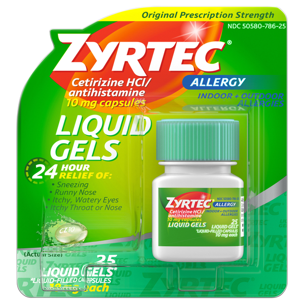 Zyrtec Allergy Relief 24-Hour 10 mg Liquid Gels