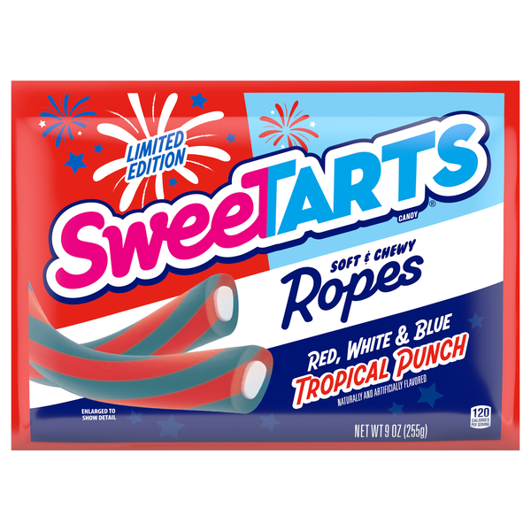 SweeTARTS Tropical Punch Red White & Blue Ropes Chewy Candy